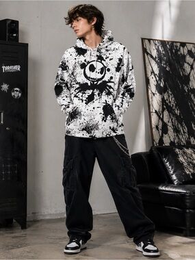 Black & White Graphic Pullover Hoodie
